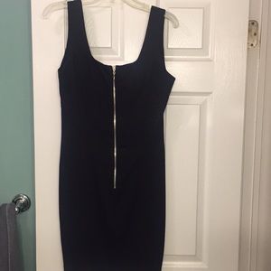 Vintage , knee length ,LBD with front zipper